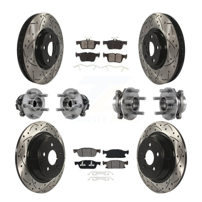 Kit de plaquettes de rotor de frein revêtues de roulement de moyeu avant et arrière (10 pièces) pour Ford Edge FW 15-18