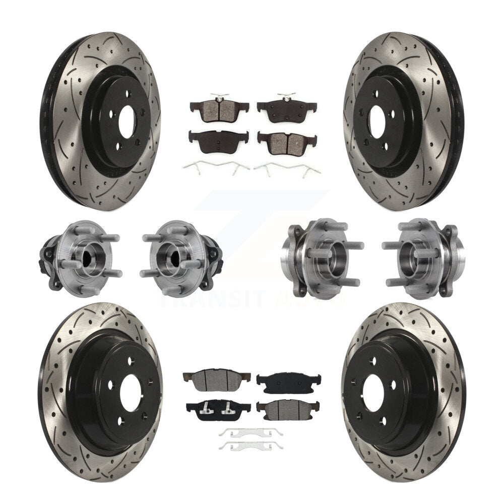 Kit de plaquettes de Rotor de frein, roulement de moyeu avant et arrière (10 pièces) pour Ford Edge Lincoln MK