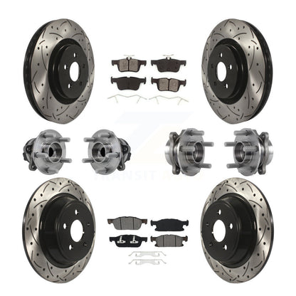 Kit de plaquettes de Rotor de frein, roulement de moyeu avant et arrière (10 pièces) pour Ford Edge Lincoln MK