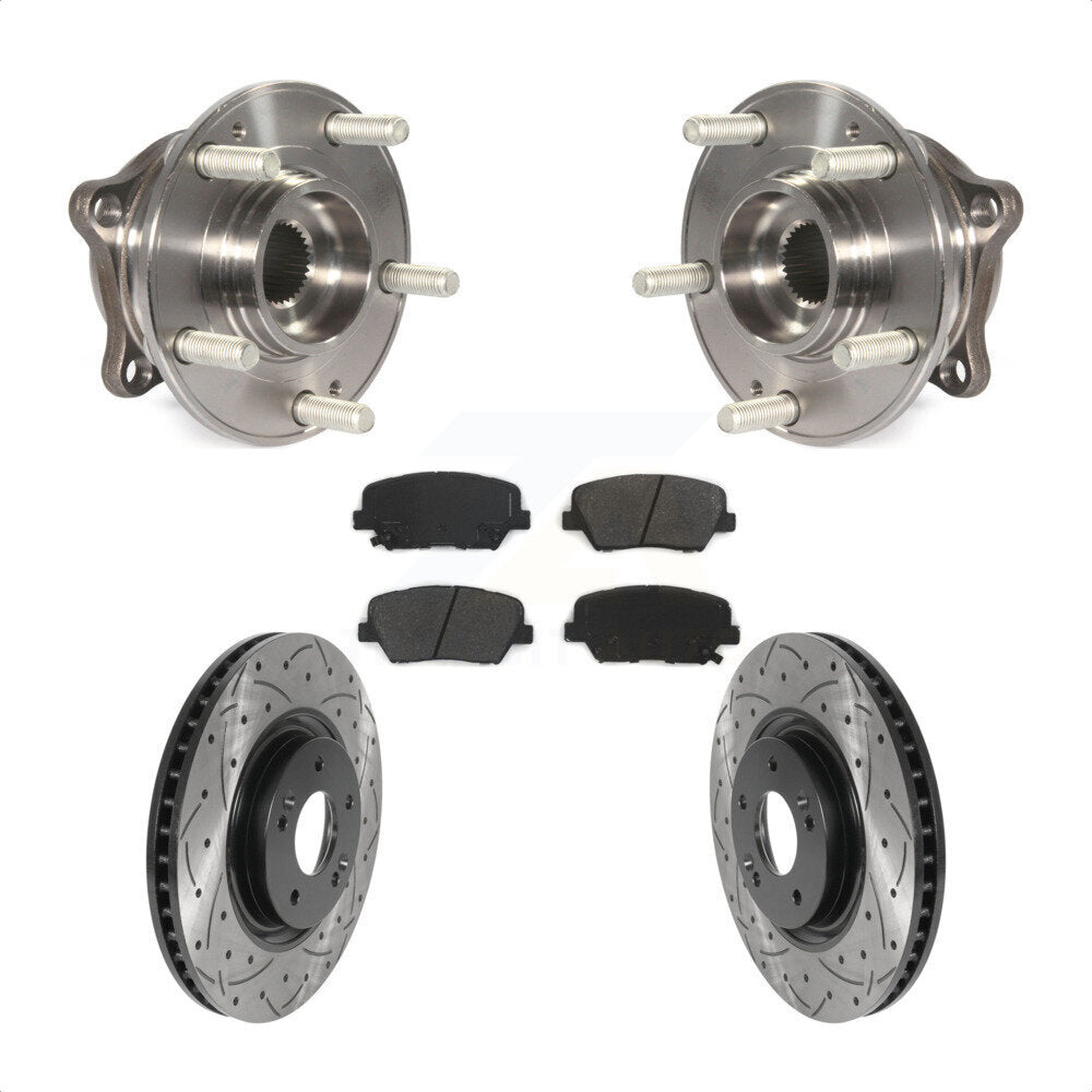 Kit de plaquettes de Rotor de frein, ensemble de roulements de moyeu avant, fente de perçage, pour Hyundai Nex