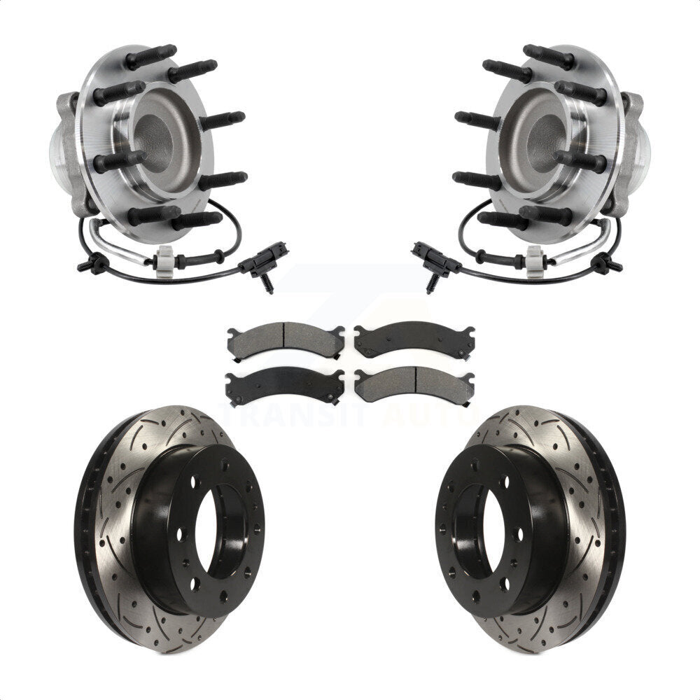 Kit de plaquettes de Rotor de frein, roulement de moyeu avant, fente de perçage, pour Chevrolet Express 2018 250