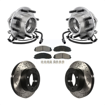 Kit de plaquettes de Rotor de frein, roulement de moyeu avant, fente percée, pour Ford F-350 Super Duty 4W