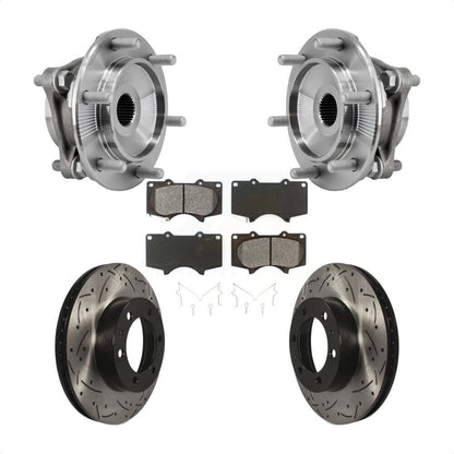 Kit de plaquettes de Rotor de frein, roulement de moyeu avant, fente percée, pour Toyota Tacoma 4Runner F
