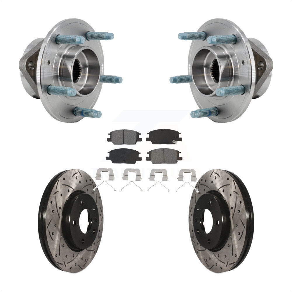 Kit de plaquettes de Rotor de frein, roulement de moyeu avant, fente de perçage, pour Chevrolet Equinox GM