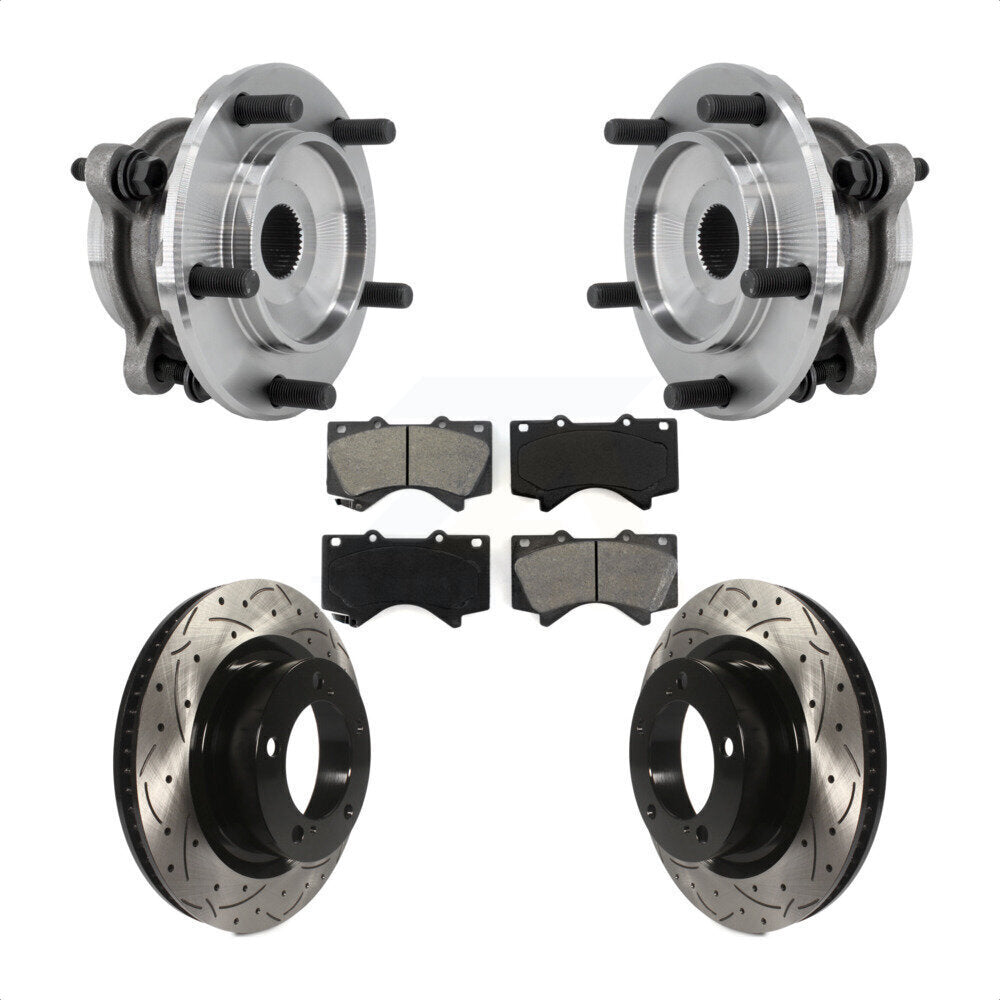 Kit de plaquettes de Rotor de frein, roulement de moyeu avant, fente percée, pour Toyota Tundra Sequoia 4W