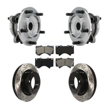 Kit de plaquettes de Rotor de frein, roulement de moyeu avant, fente percée, pour Toyota Tundra Sequoia 4W