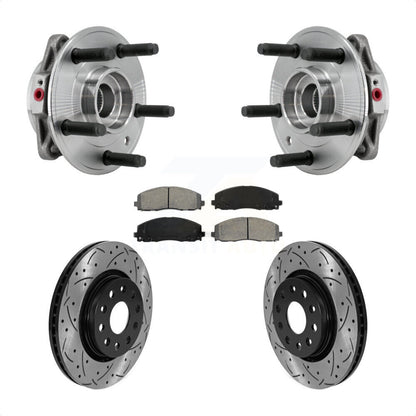 Kit de Rotor et de plaquettes de frein à fente percée, roulement de moyeu avant pour Jeep Wrangler Gladiato