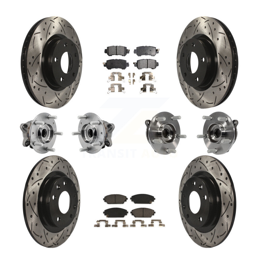 Kit de plaquettes de rotor de frein, roulement de moyeu avant et arrière (10 pièces) pour Mazda CX-3 AW 16-18