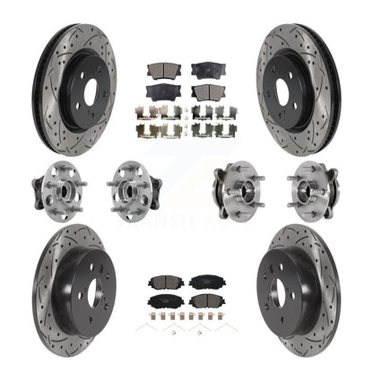 Kit de rotor et de plaquettes de frein à disque revêtus de roulement de moyeu avant et arrière (10 pièces) pour Toyota Camr