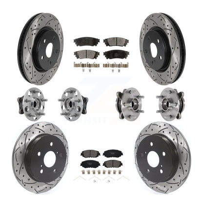 Kit de plaquettes de rotor de frein enduites de roulement de moyeu avant et arrière (10 pièces) pour Toyota Camry Lexu