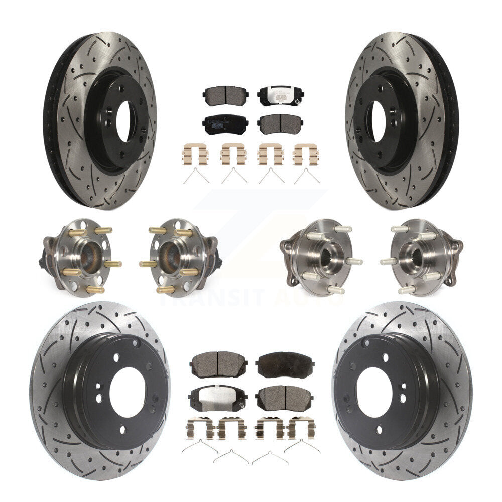 Kit de plaquettes de Rotor de frein à disque revêtu de roulement de moyeu avant et arrière (10 pièces) pour Hyundai Sonat