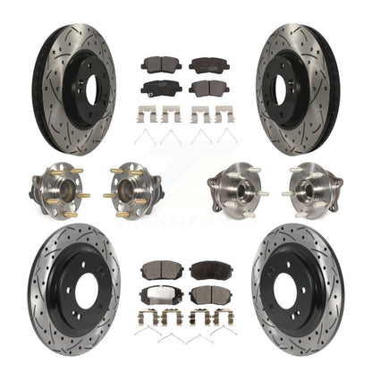 Kit de plaquettes de Rotor de frein à disque revêtu de roulement de moyeu avant et arrière (10 pièces) pour Hyundai Sonat