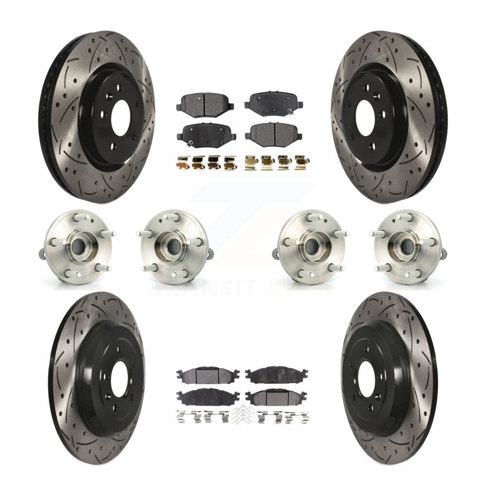 Kit de plaquettes de rotor de frein à disque revêtues de roulement de moyeu avant et arrière (10 pièces) pour Ford Explore