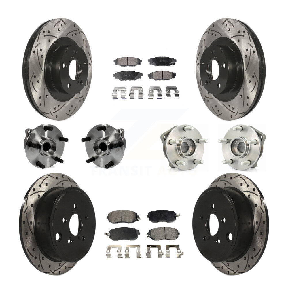 Kit de plaquettes de Rotor de frein à disque revêtu de roulement de moyeu avant et arrière (10 pièces) pour Subaru Imprez