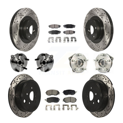 Kit de plaquettes de Rotor de frein à disque revêtu de roulement de moyeu avant et arrière (10 pièces) pour Subaru Imprez