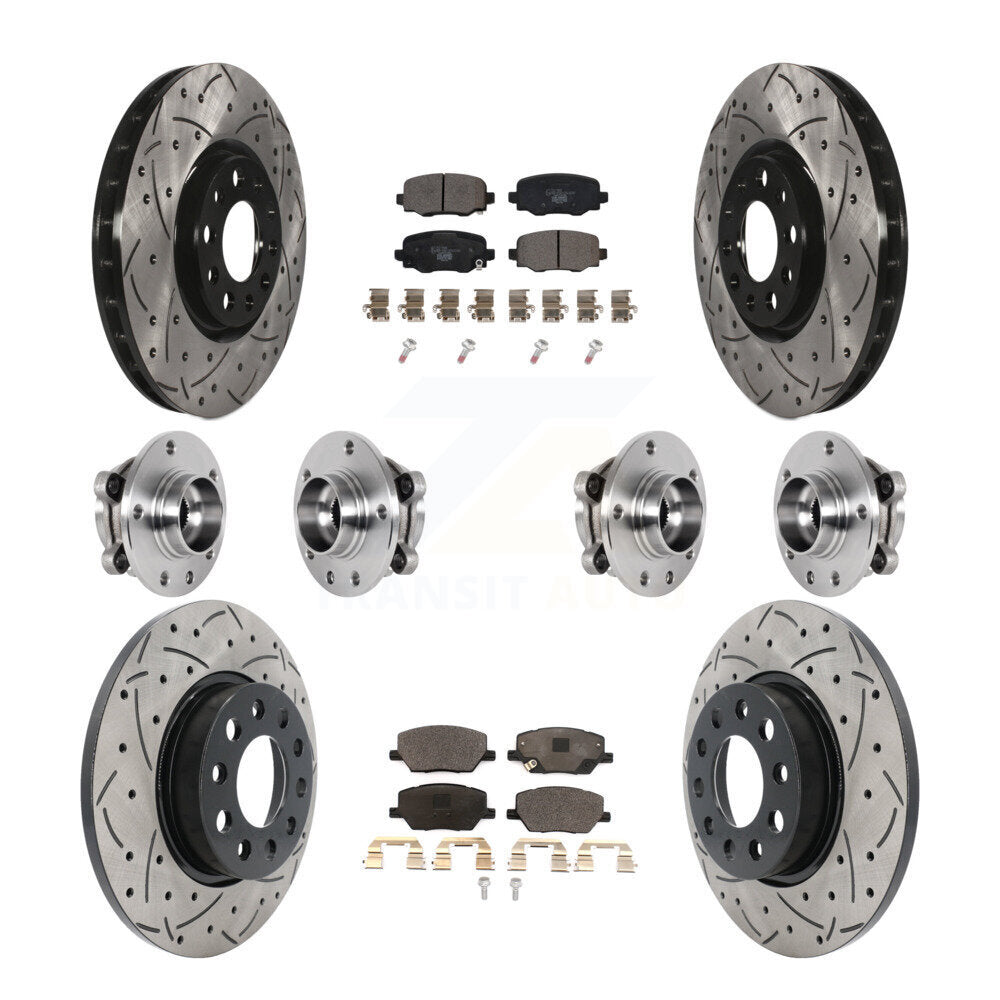 Kit de plaquettes de rotor de frein enduites de roulement de moyeu avant et arrière (10 pièces) pour Jeep Renegade Fia