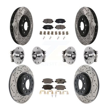 Kit de plaquettes de rotor de frein enduites de roulement de moyeu avant et arrière (10 pièces) pour Jeep Renegade Fia