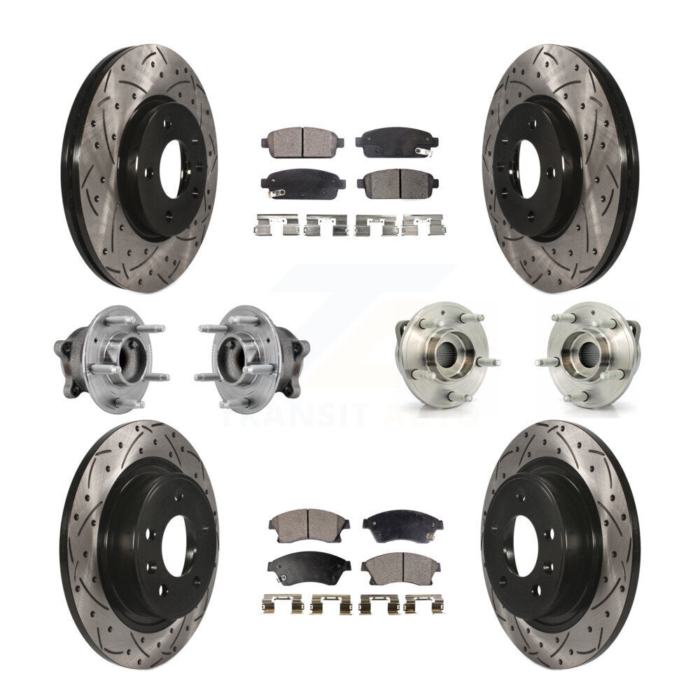 Kit de plaquettes de rotor de frein enduites de roulement de moyeu avant et arrière (10 pièces) pour Buick Veran 12-13