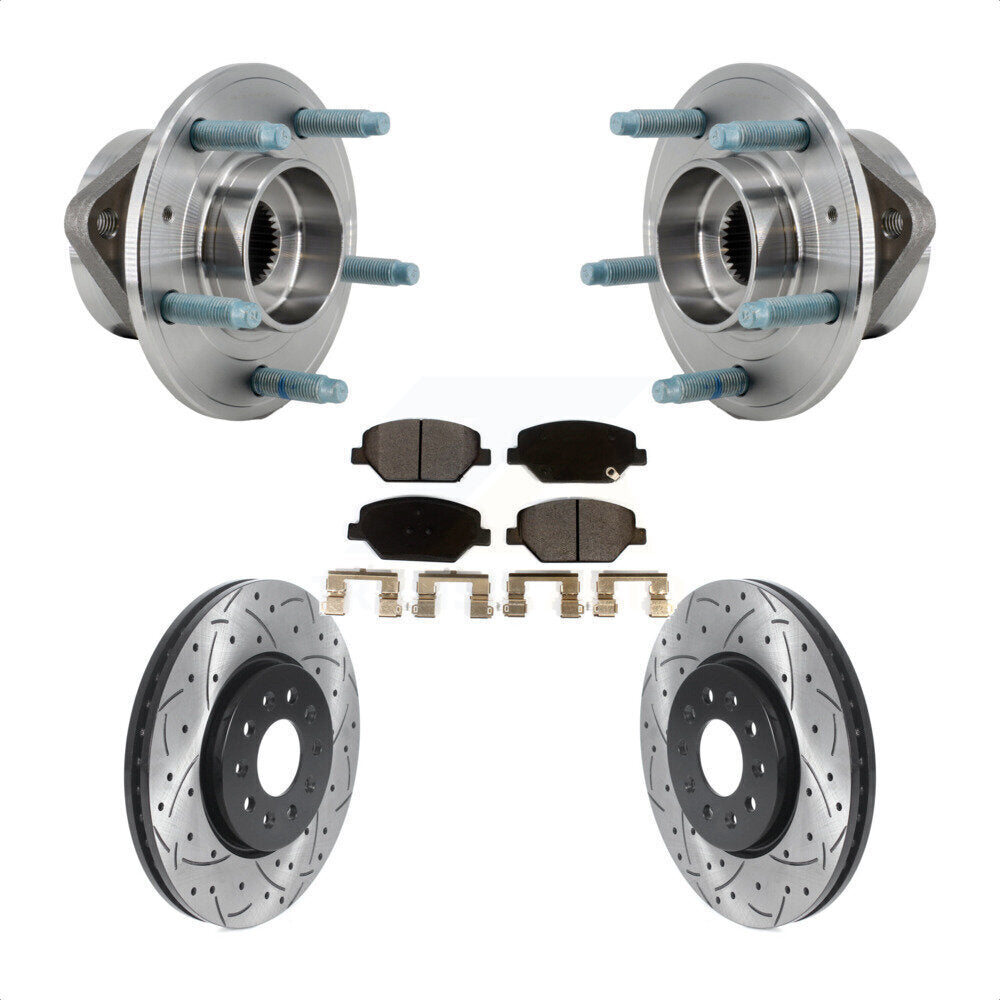 Kit de plaquettes de Rotor de frein, roulement de moyeu avant, fente de perçage, pour Chevrolet Equinox GM