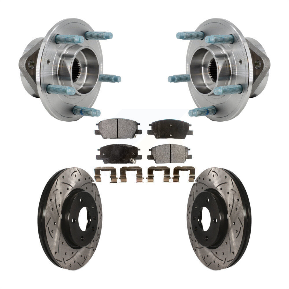 Kit de plaquettes de Rotor de frein, roulement de moyeu avant, fente de perçage, pour Chevrolet Equinox GM