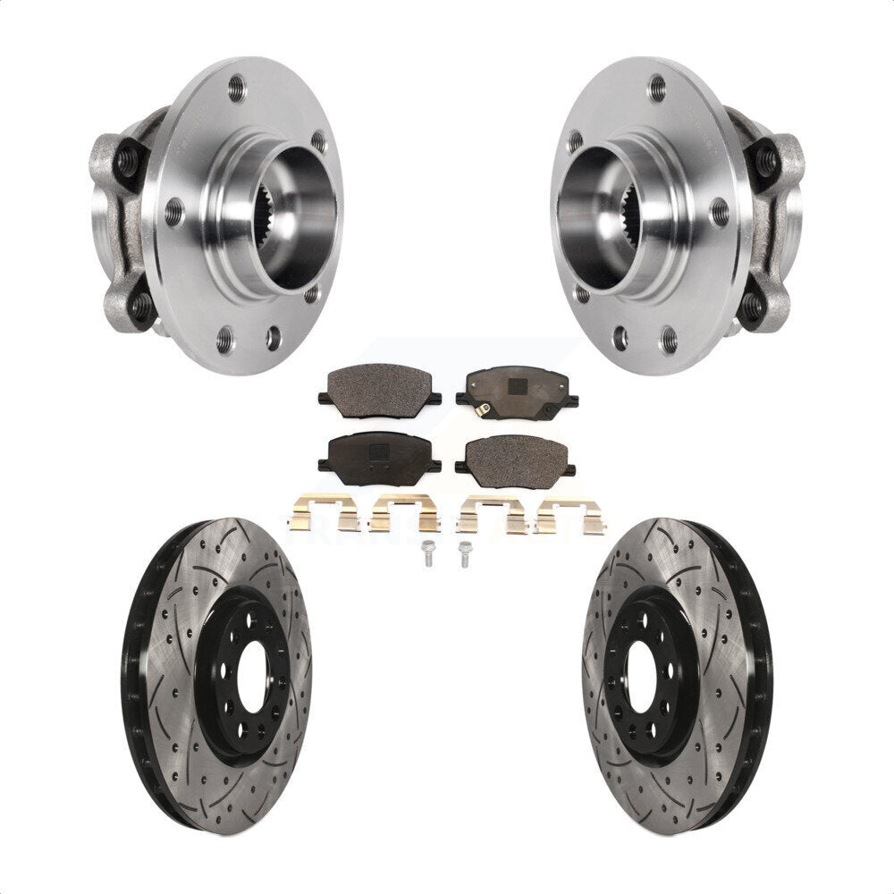 Kit de plaquettes de Rotor de frein, roulement de moyeu avant, fente de perçage, pour Jeep Compass Renegade Fia