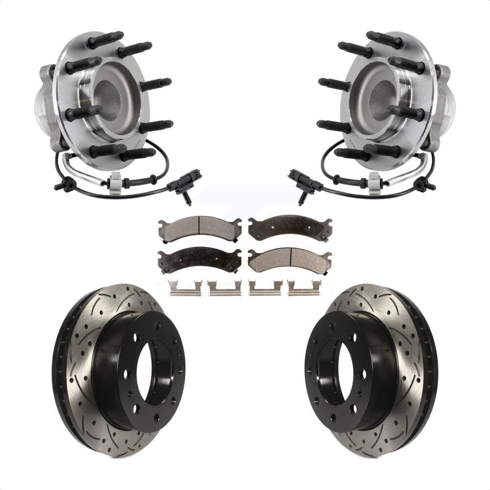 Kit de plaquettes de Rotor de frein, roulement de moyeu avant, fente de perçage, pour Chevrolet Express 2018 250