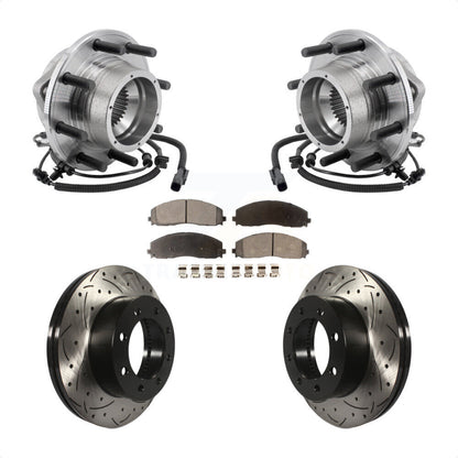 Kit de plaquettes de Rotor de frein, roulement de moyeu avant, fente percée, pour Ford F-350 Super Duty 4W