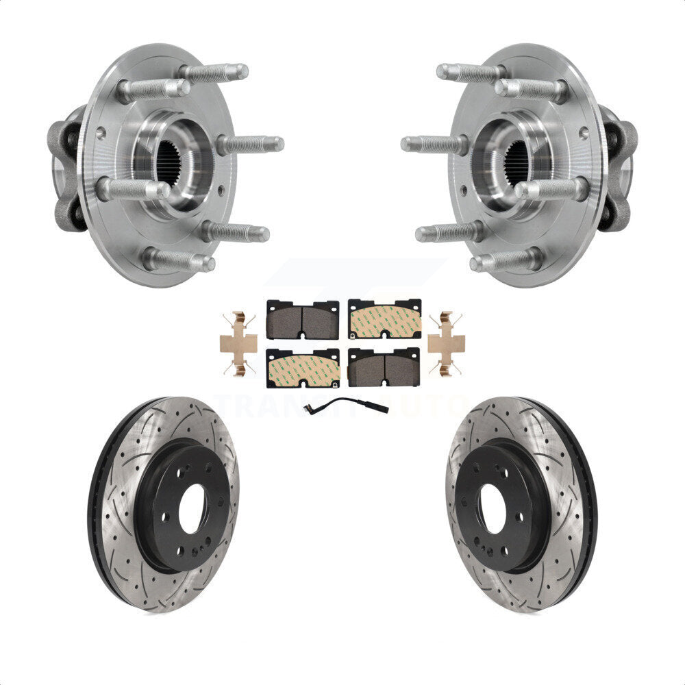 Kit de plaquettes de Rotor de frein, roulement de moyeu avant, fente de perçage, pour Chevrolet GMC Silverado X