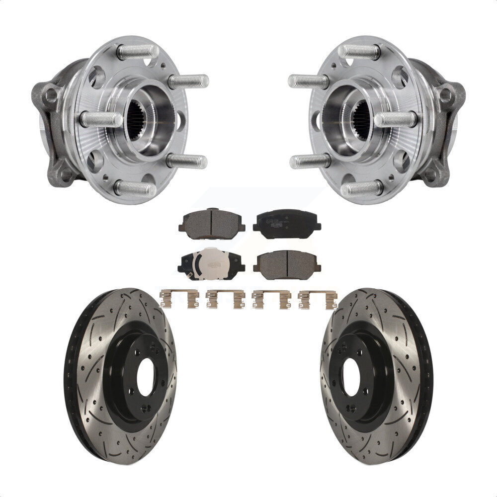 Kit de plaquettes de Rotor de frein, roulement de moyeu avant, fente de perçage, pour Hyundai Santa F 2019 – 2020