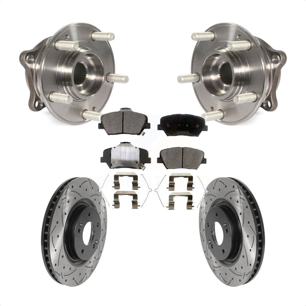 Kit de plaquettes de Rotor de frein, ensemble de roulements de moyeu avant, fente de perçage, pour Hyundai Nex