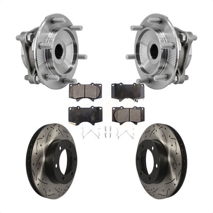 Kit de plaquettes de Rotor de frein, roulement de moyeu avant, fente percée, pour Toyota Tacoma 4Runner F