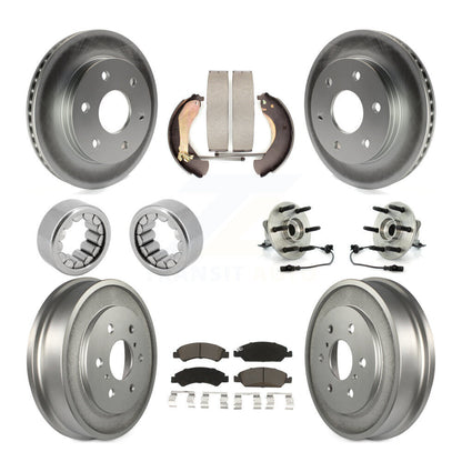 Kit de chaussures de plaquettes de Rotor de frein, roulement de moyeu avant et arrière (10 pièces) pour GMC Sierra 150