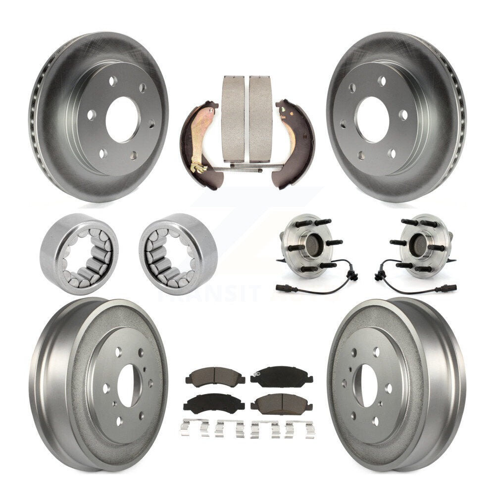 Kit de chaussures de plaquettes de Rotor de frein, roulement de moyeu avant et arrière (10 pièces) pour GMC Sierra 150