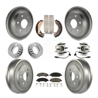 Kit de chaussures de plaquettes de Rotor de frein, roulement de moyeu avant et arrière (10 pièces) pour GMC Sierra 150