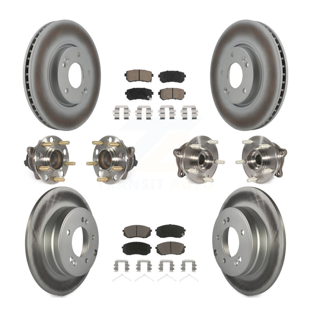 Kit de plaquettes de Rotor de frein à disque revêtu de roulement de moyeu avant et arrière (10 pièces) pour Hyundai Sonat