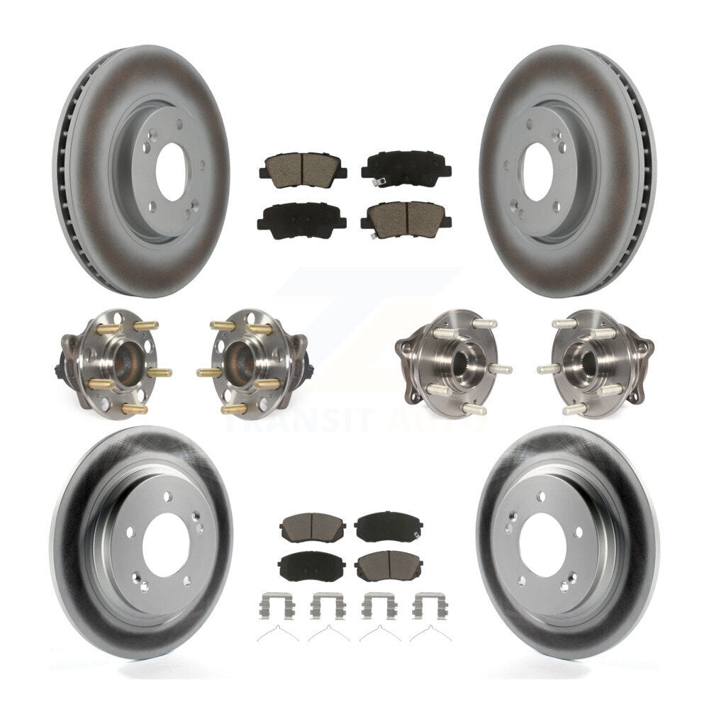 Kit de plaquettes de Rotor de frein à disque revêtu de roulement de moyeu avant et arrière (10 pièces) pour Hyundai Sonat