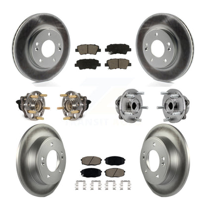 Kit de rotors et plaquettes de frein à disque revêtus de roulement de moyeu avant et arrière (10 pièces) pour Kia Sou