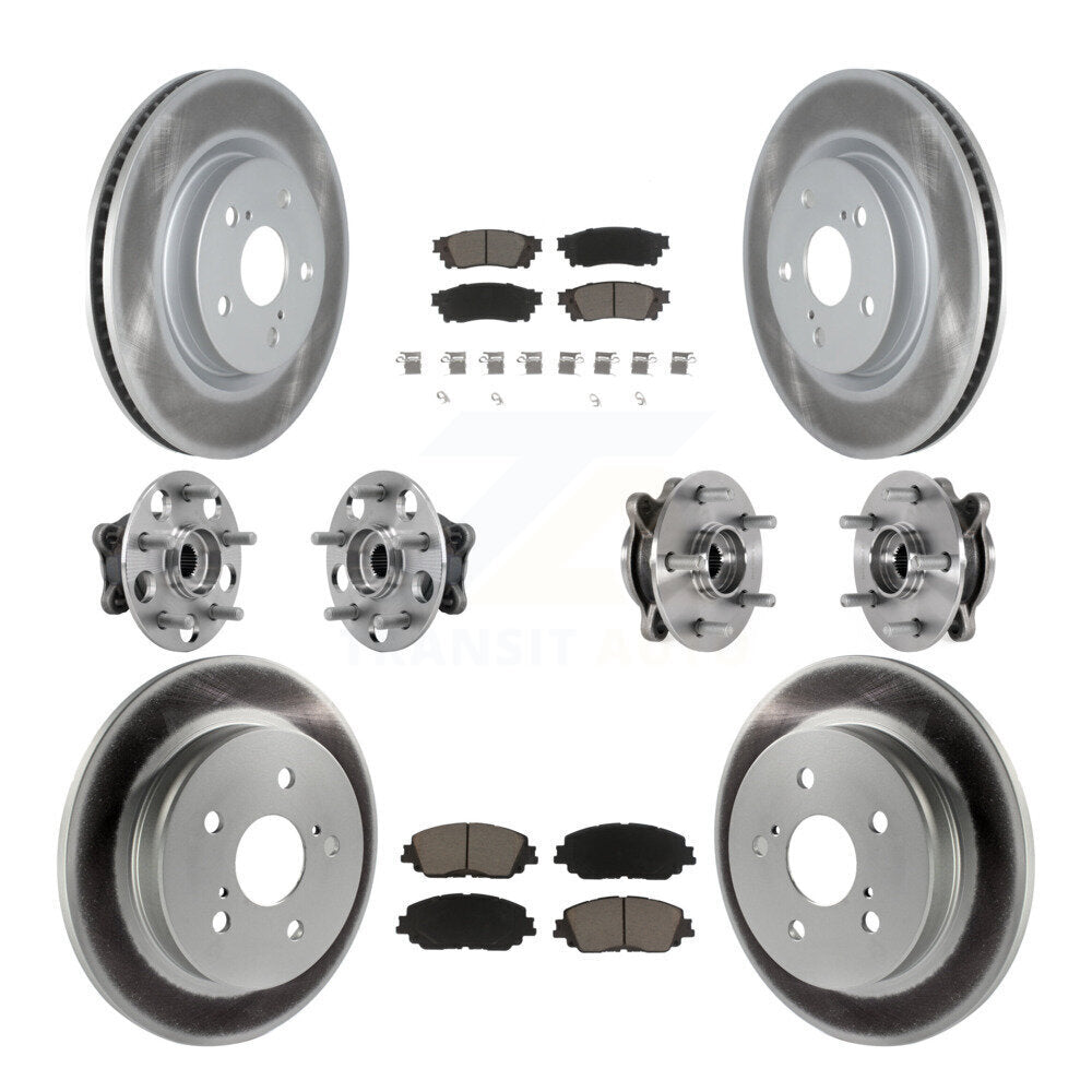 Kit de plaquettes de rotor de frein enduites de roulement de moyeu avant et arrière (10 pièces) pour Toyota Camry Lexu