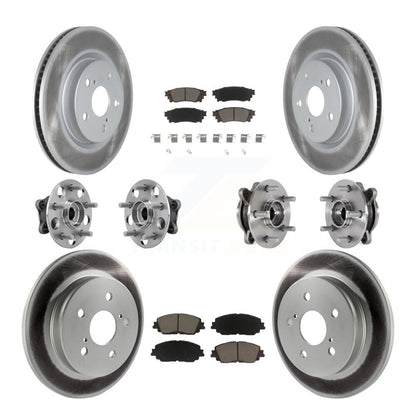 Kit de plaquettes de rotor de frein enduites de roulement de moyeu avant et arrière (10 pièces) pour Toyota Camry Lexu