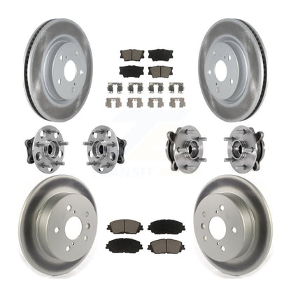 Kit de rotor et de plaquettes de frein à disque revêtus de roulement de moyeu avant et arrière (10 pièces) pour Toyota Camr