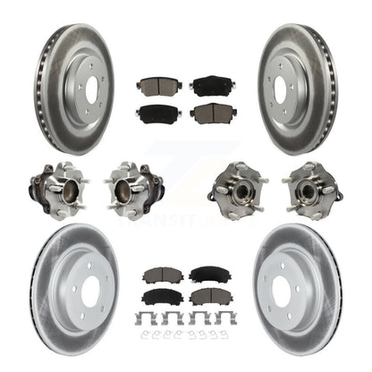 Kit de rotor et de plaquettes de frein à disque revêtus de roulement de moyeu avant et arrière (10 pièces) pour Nissan Rogu