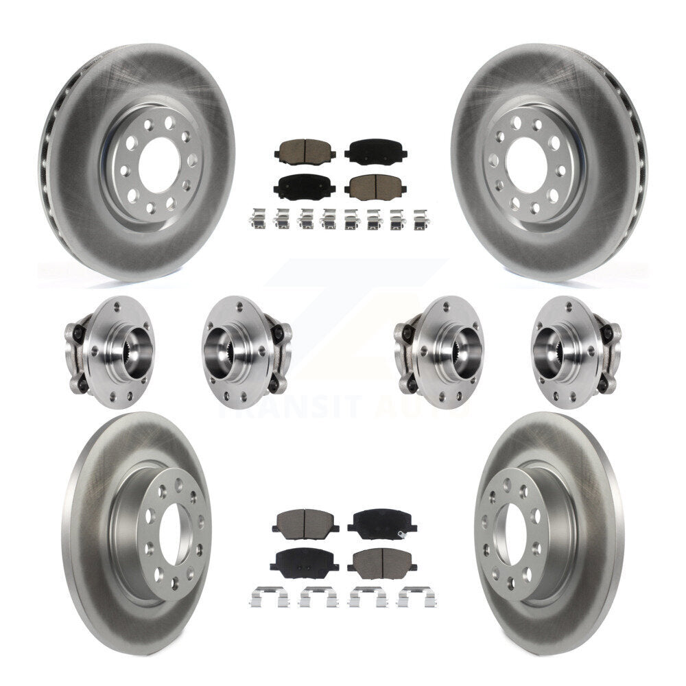 Kit de plaquettes de rotor de frein enduites de roulement de moyeu avant et arrière (10 pièces) pour Jeep Renegade Fia
