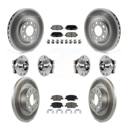 Kit de rotors et plaquettes de frein revêtus de roulement de moyeu avant et arrière (10 pièces) pour Jeep Compass AW