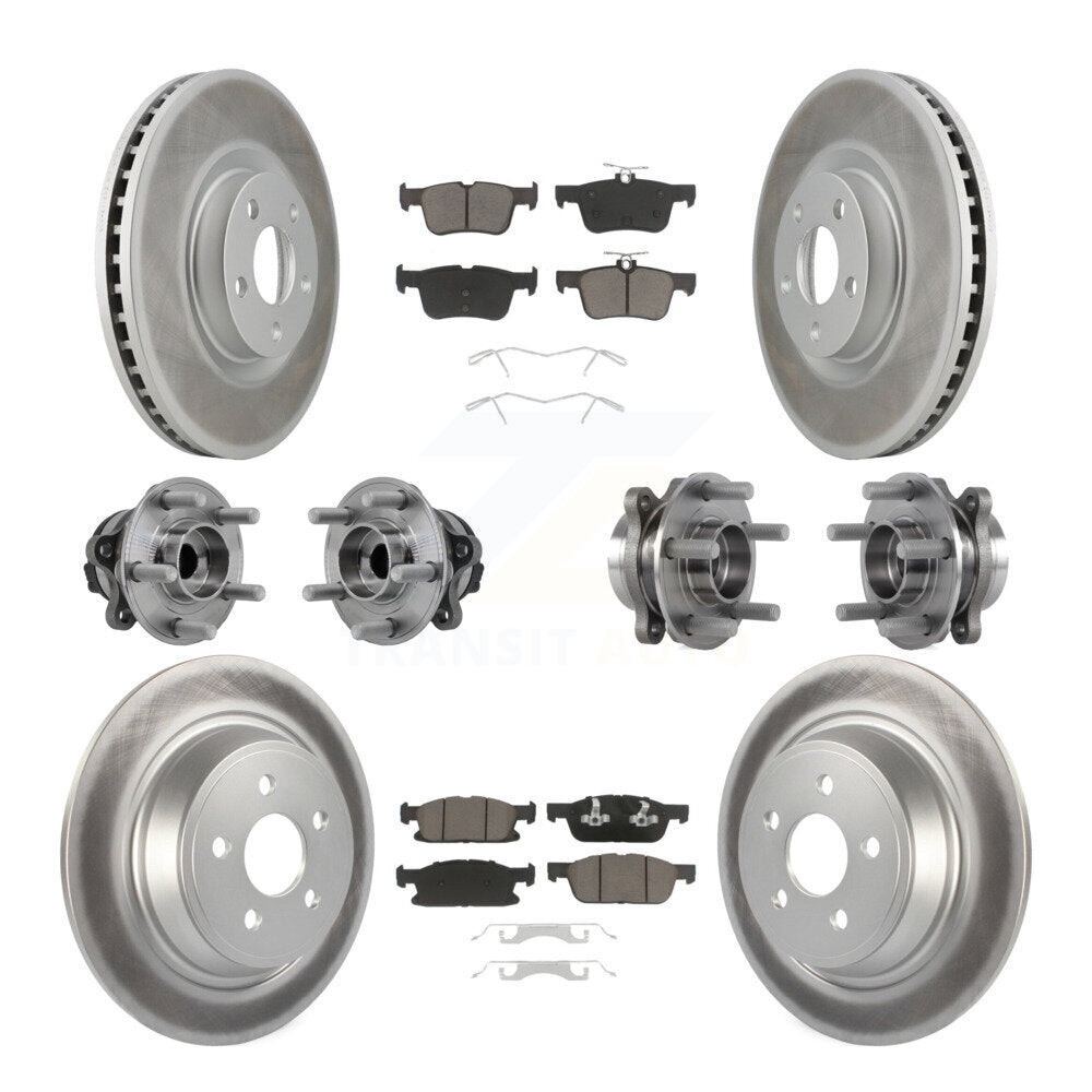 Kit de plaquettes de rotor de frein revêtues de roulement de moyeu avant et arrière (10 pièces) pour Ford Edge FW 15-18