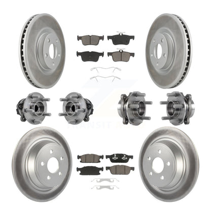 Kit de plaquettes de rotor de frein revêtues de roulement de moyeu avant et arrière (10 pièces) pour Ford Edge FW 15-18