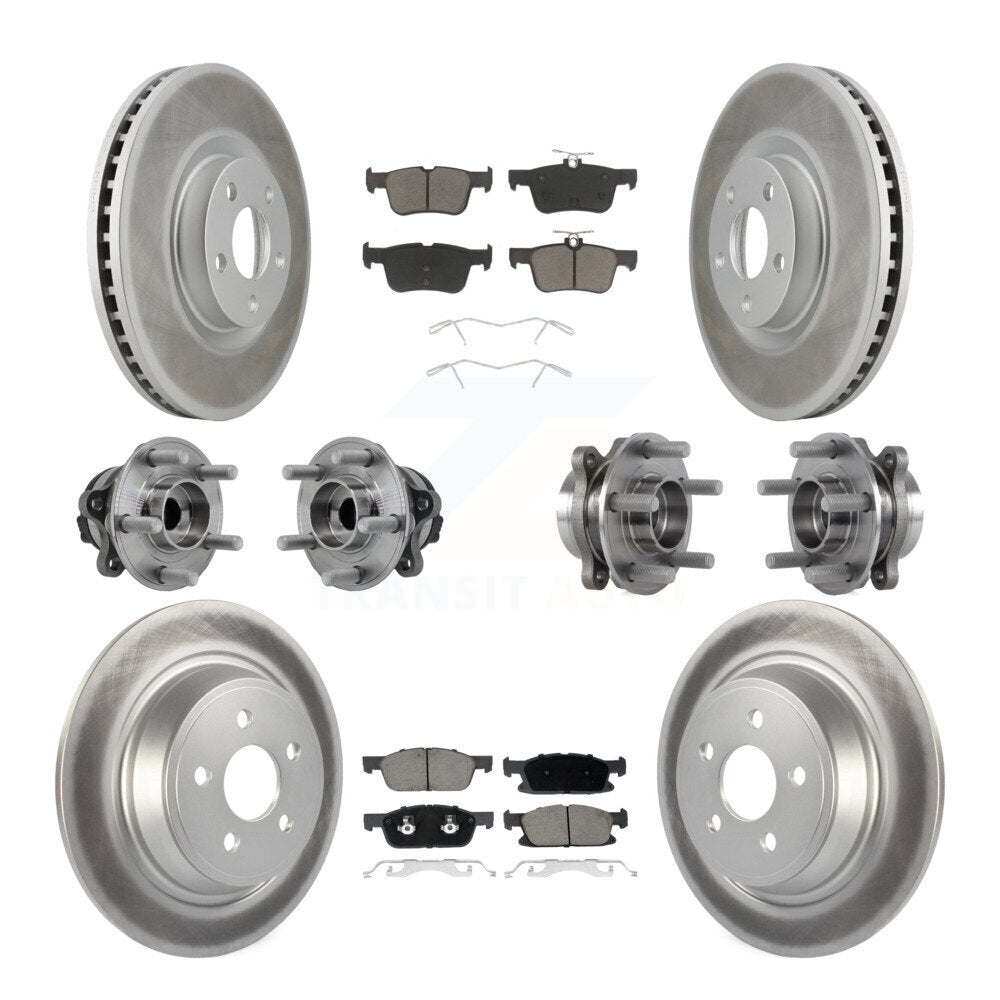Kit de plaquettes de Rotor de frein revêtues de roulement de moyeu avant et arrière (10 pièces) pour Lincoln Continenta