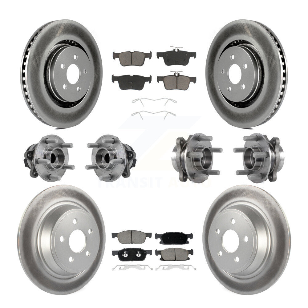 Kit de plaquettes de Rotor de frein revêtues de roulement de moyeu avant et arrière (10 pièces) pour Lincoln Continenta