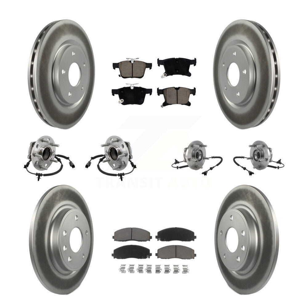 Kit de rotor et de plaquettes de frein revêtus de roulement de moyeu avant et arrière (10 pièces) pour Chrysler Pacific
