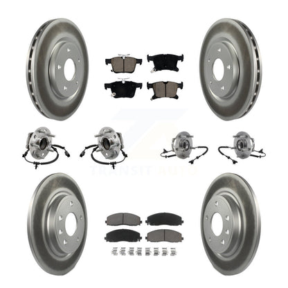 Kit de rotor et de plaquettes de frein revêtus de roulement de moyeu avant et arrière (10 pièces) pour Chrysler Pacific