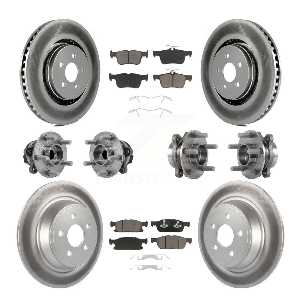 Kit de plaquettes de Rotor de frein, roulement de moyeu avant et arrière (10 pièces) pour Ford Edge Lincoln MK